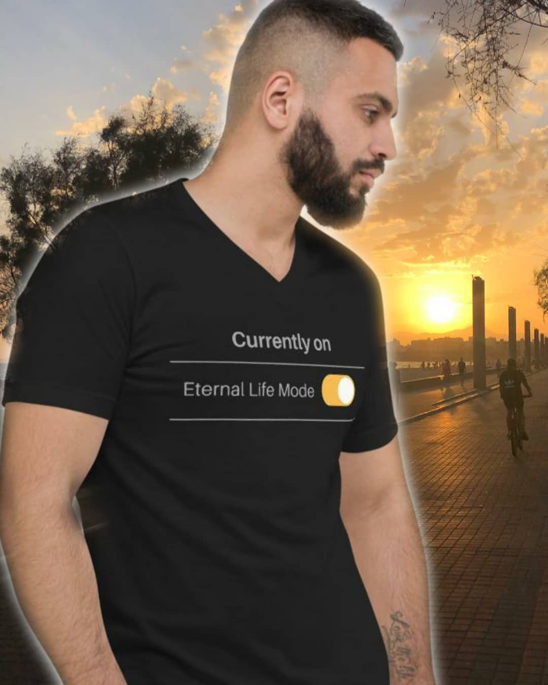 Eternal Life Mode - Men's V-Neck T-Shirt