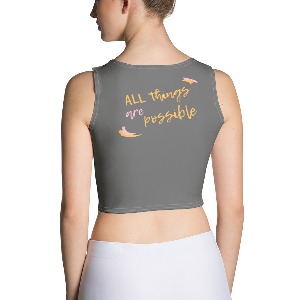 POSSIBLE, All things are possible - Cut & Sew Crop Top (grey)