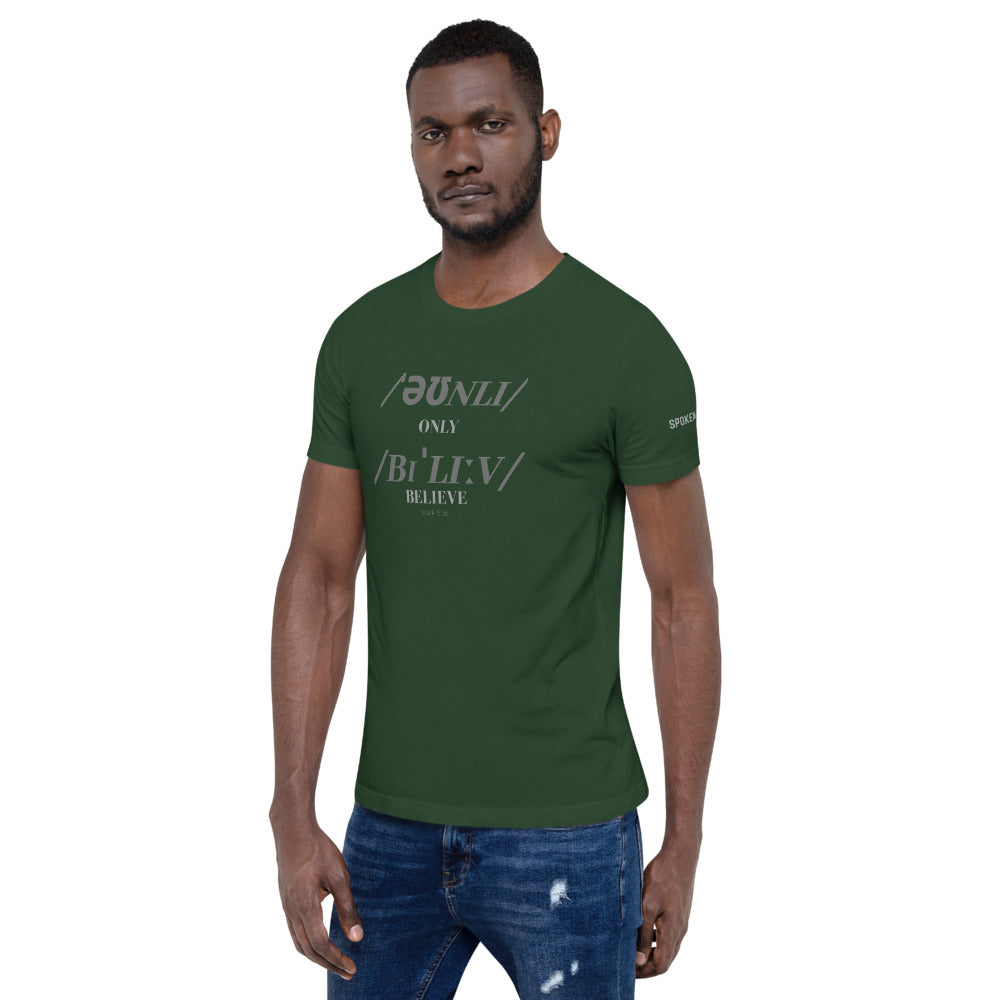 Only Believe Phonetics - Men's Short Sleeve T-Shirt