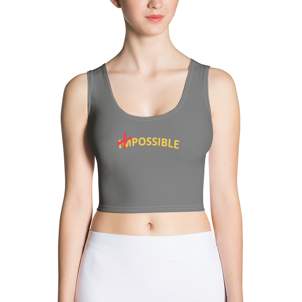 POSSIBLE, All things are possible - Cut & Sew Crop Top (grey)