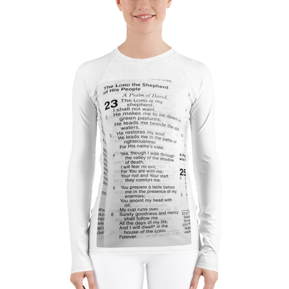 Open Bible Psalm 23 - Women's Rash Guard