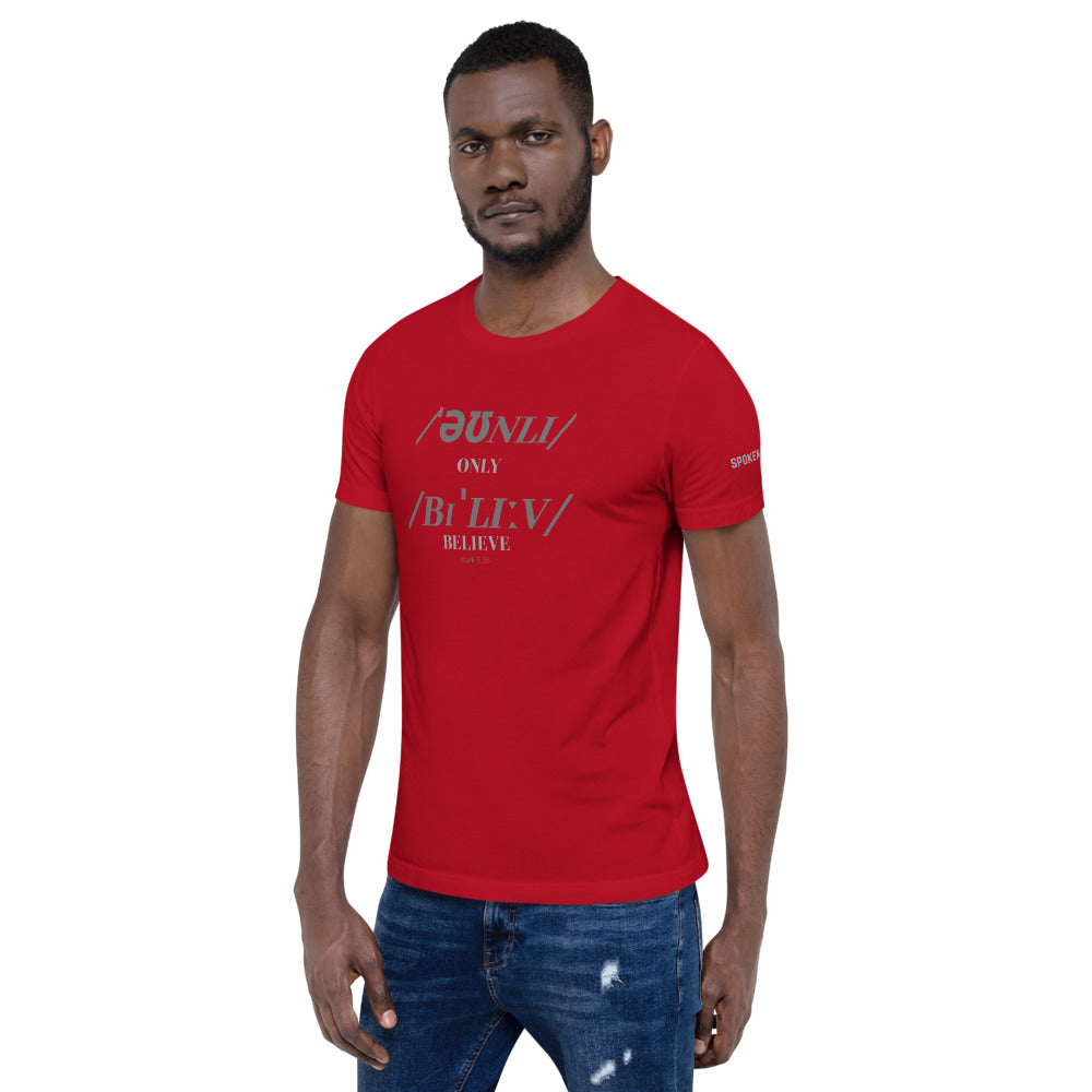 Only Believe Phonetics - Men's Short Sleeve T-Shirt