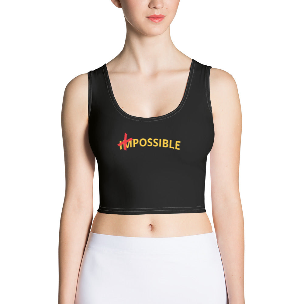 POSSIBLE, All things are possible - Cut & Sew Crop Top (black stich)