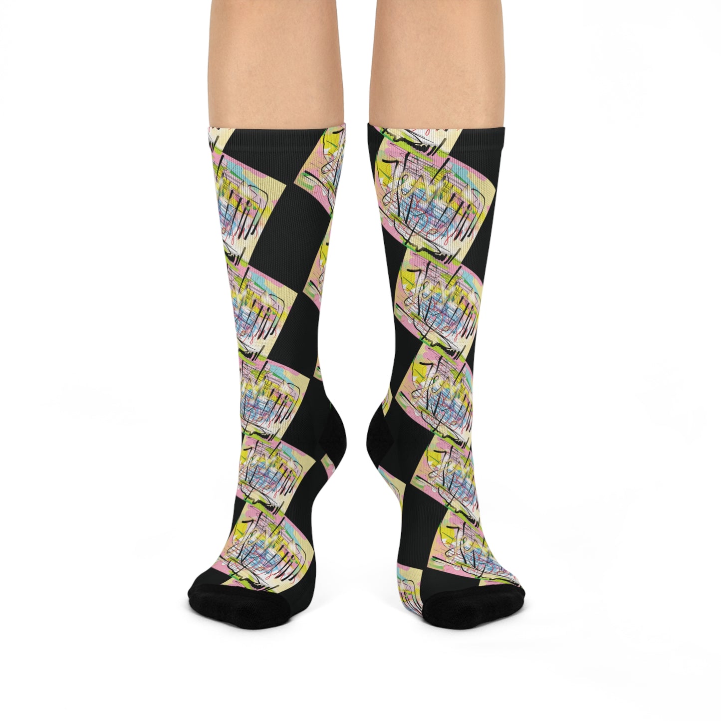 Jesus Graffiti - Cushioned Crew Socks (Black)