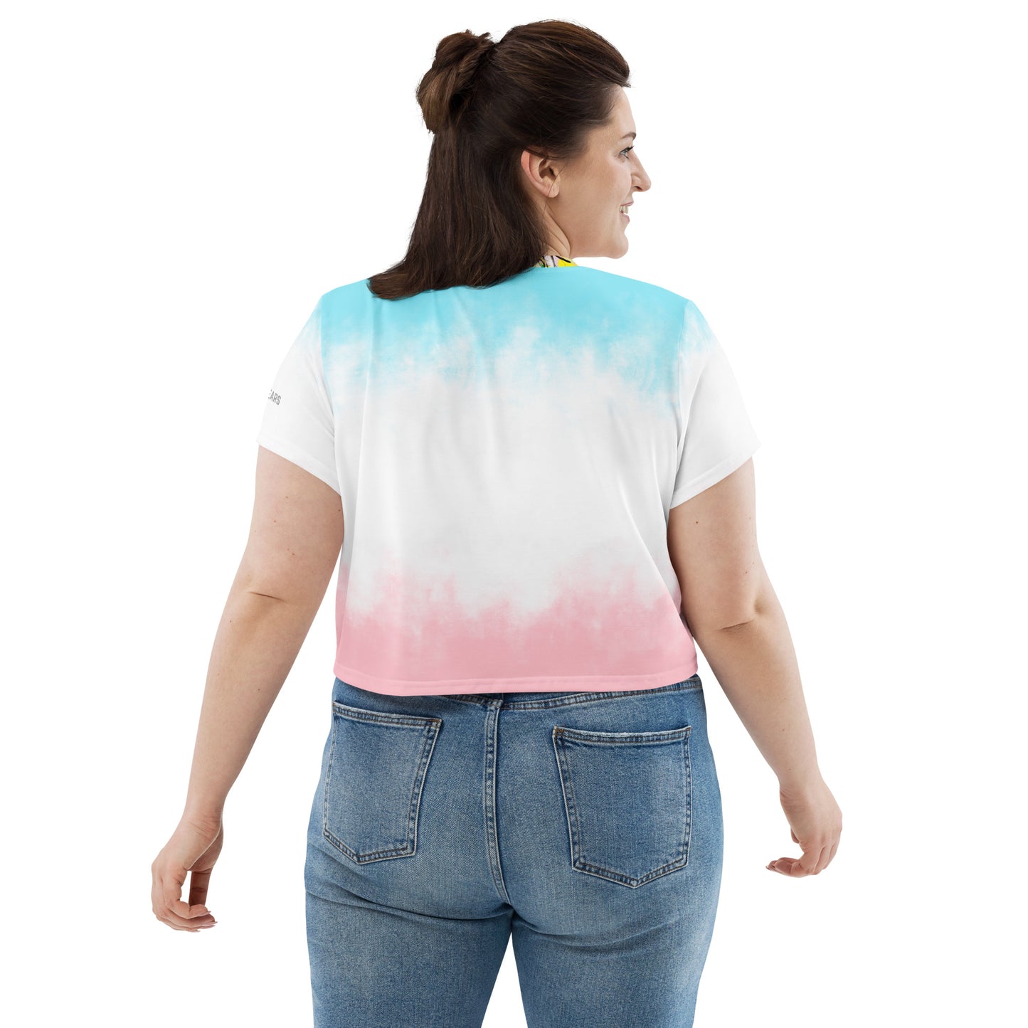 Graffiti Designer JESUS (Pink/Blue Gradient) Crop Tee Women's T-Shirt