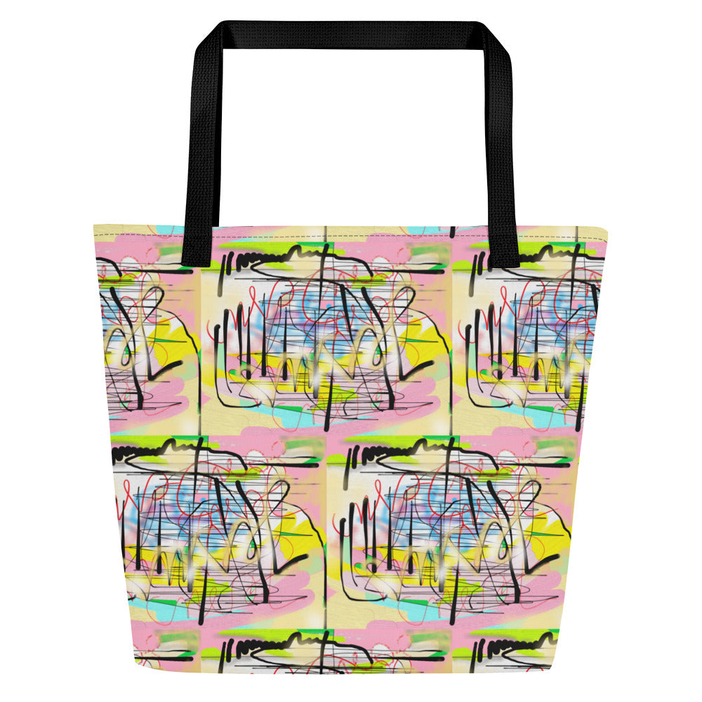 Jesus Graffiti Style - All-Over Print Large Tote Bag