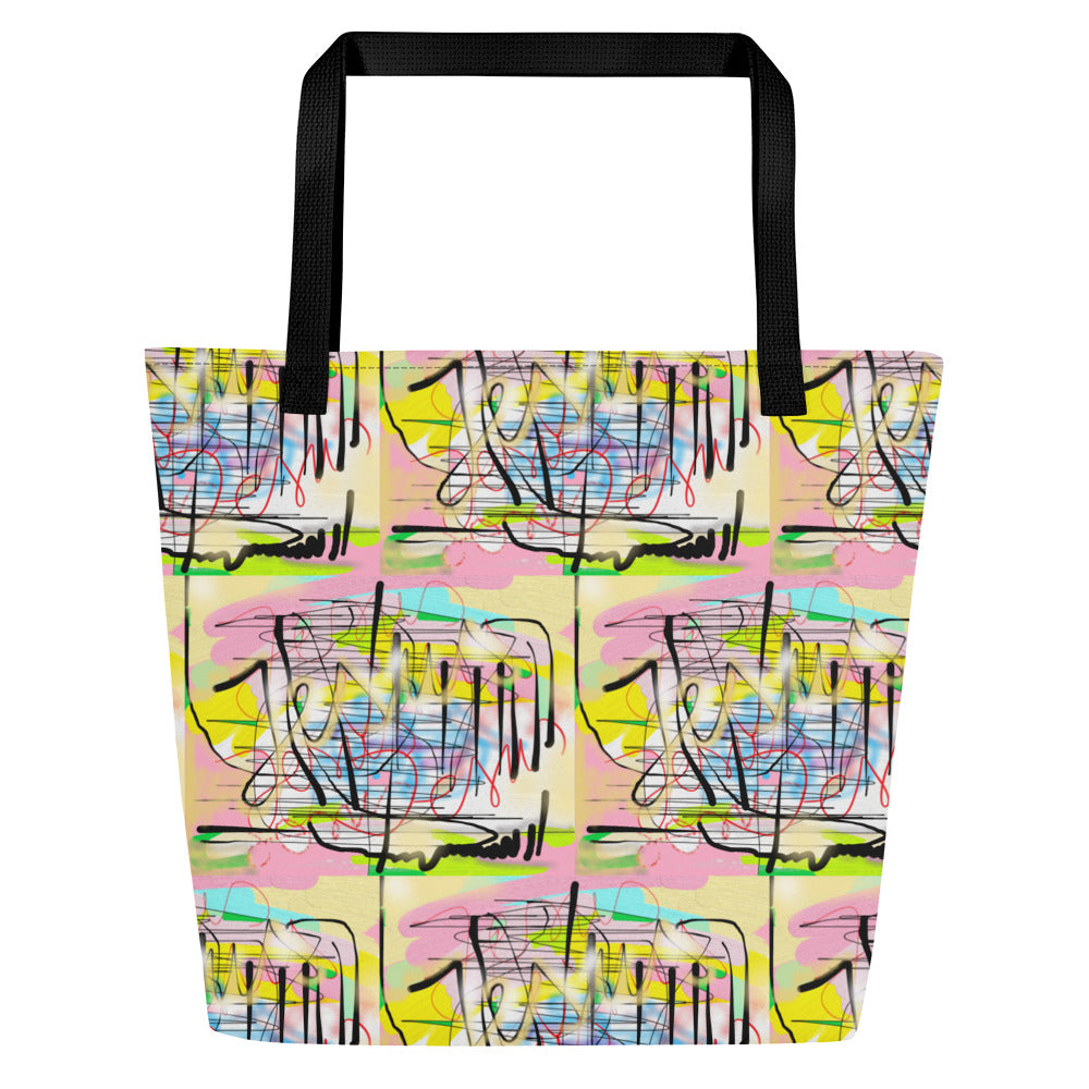 Jesus Graffiti Style - All-Over Print Large Tote Bag