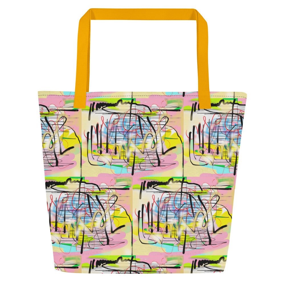 Jesus Graffiti Style - All-Over Print Large Tote Bag