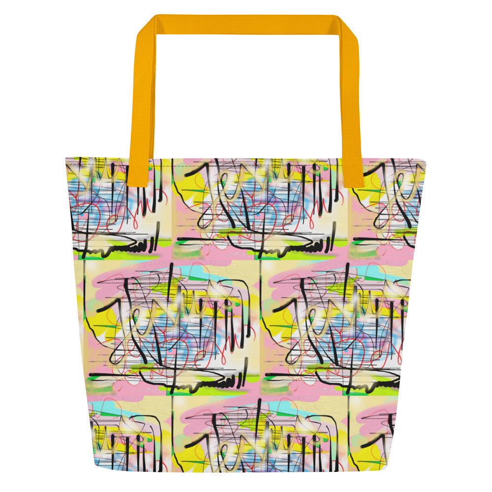 Jesus Graffiti Style - All-Over Print Large Tote Bag