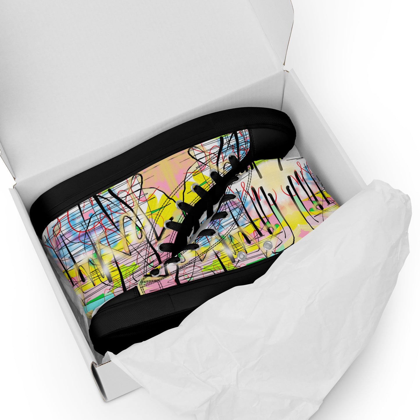 Graffiti Jesus Designer Men’s high top canvas shoes