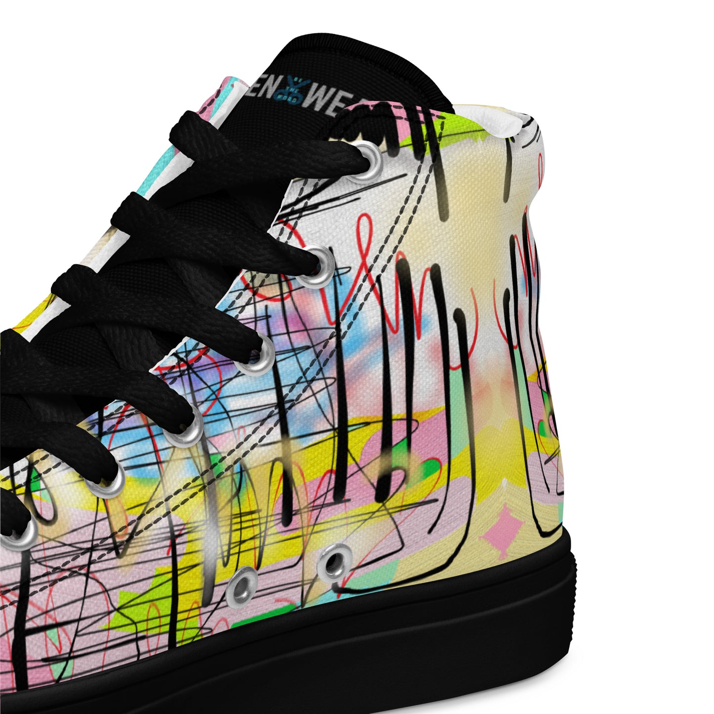 Graffiti Jesus Designer Men’s high top canvas shoes