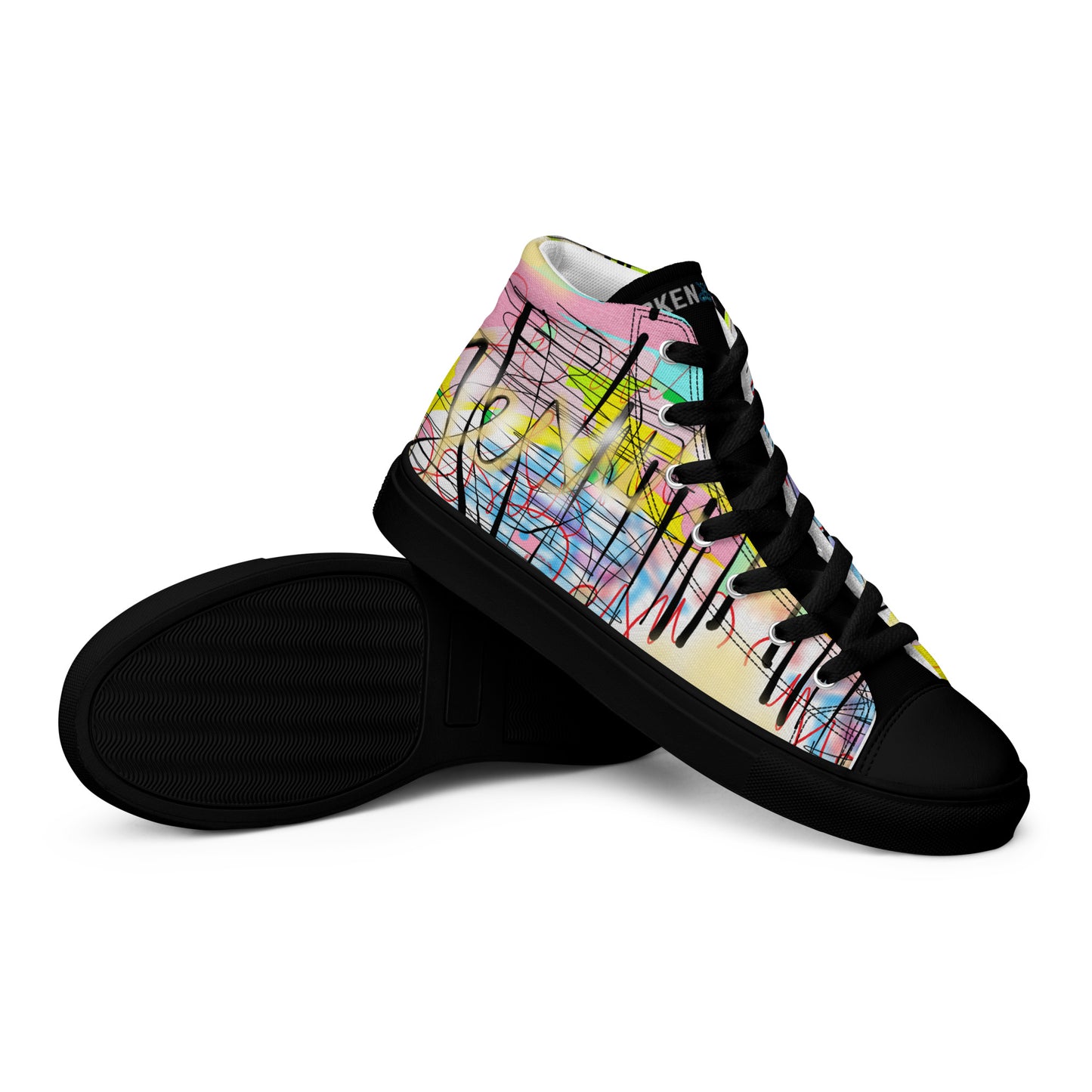 Graffiti Jesus Designer Men’s high top canvas shoes