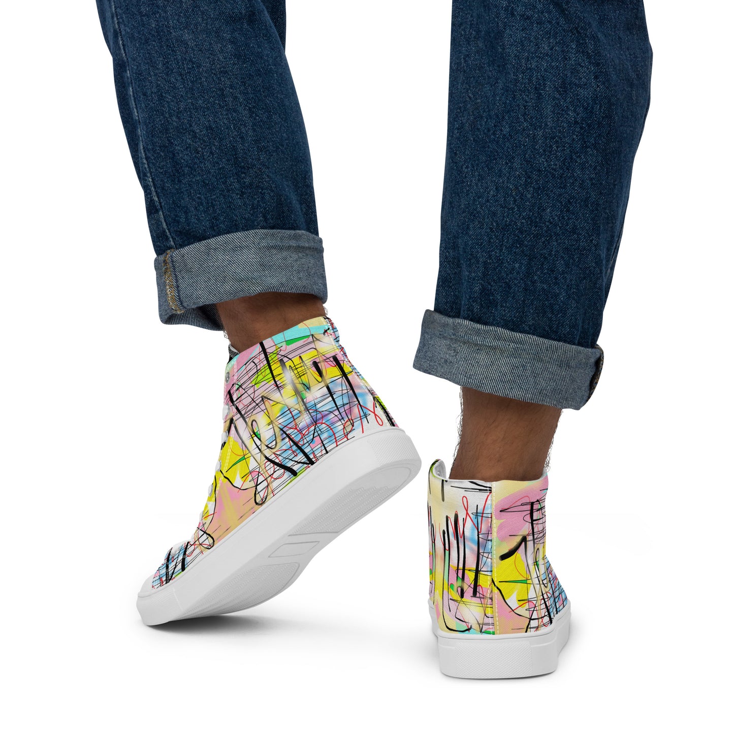 Graffiti Jesus Designer Men’s high top canvas shoes