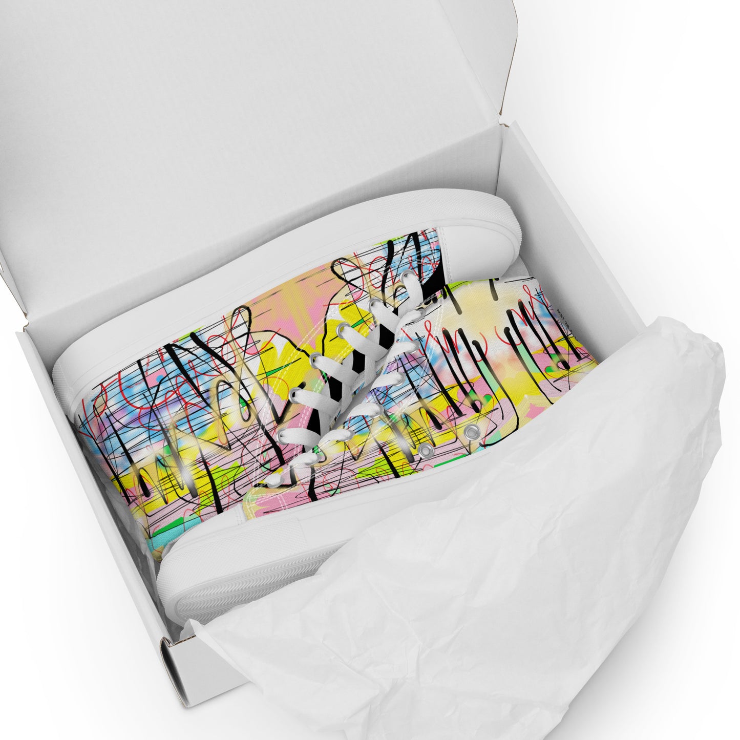 Graffiti Jesus Designer Men’s high top canvas shoes