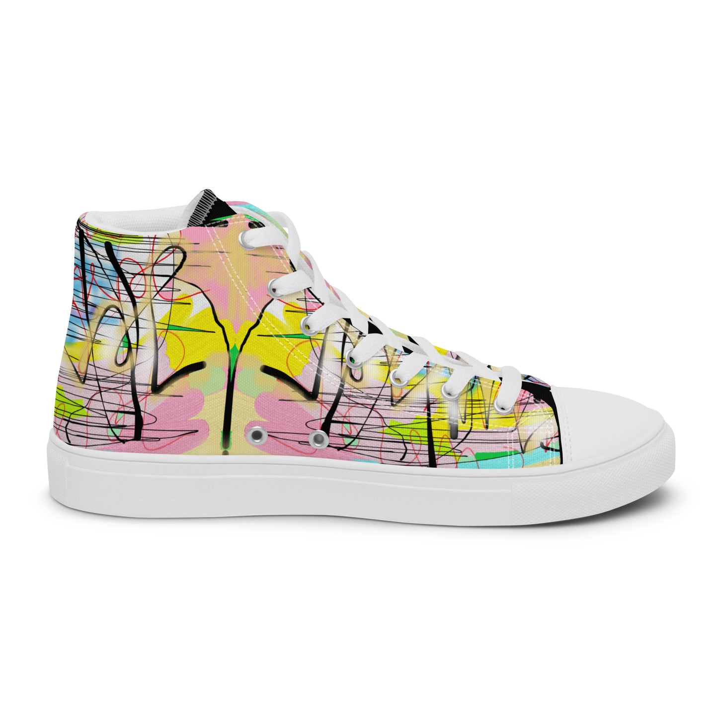 Graffiti Jesus Designer Men’s high top canvas shoes