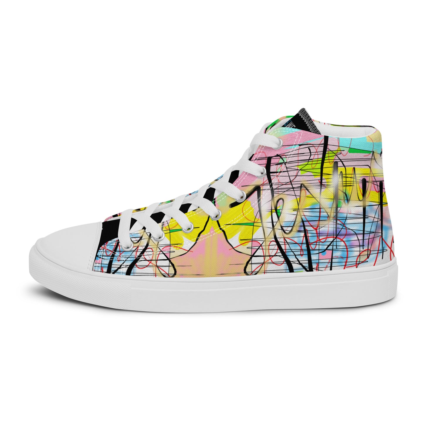 Graffiti Jesus Designer Men’s high top canvas shoes