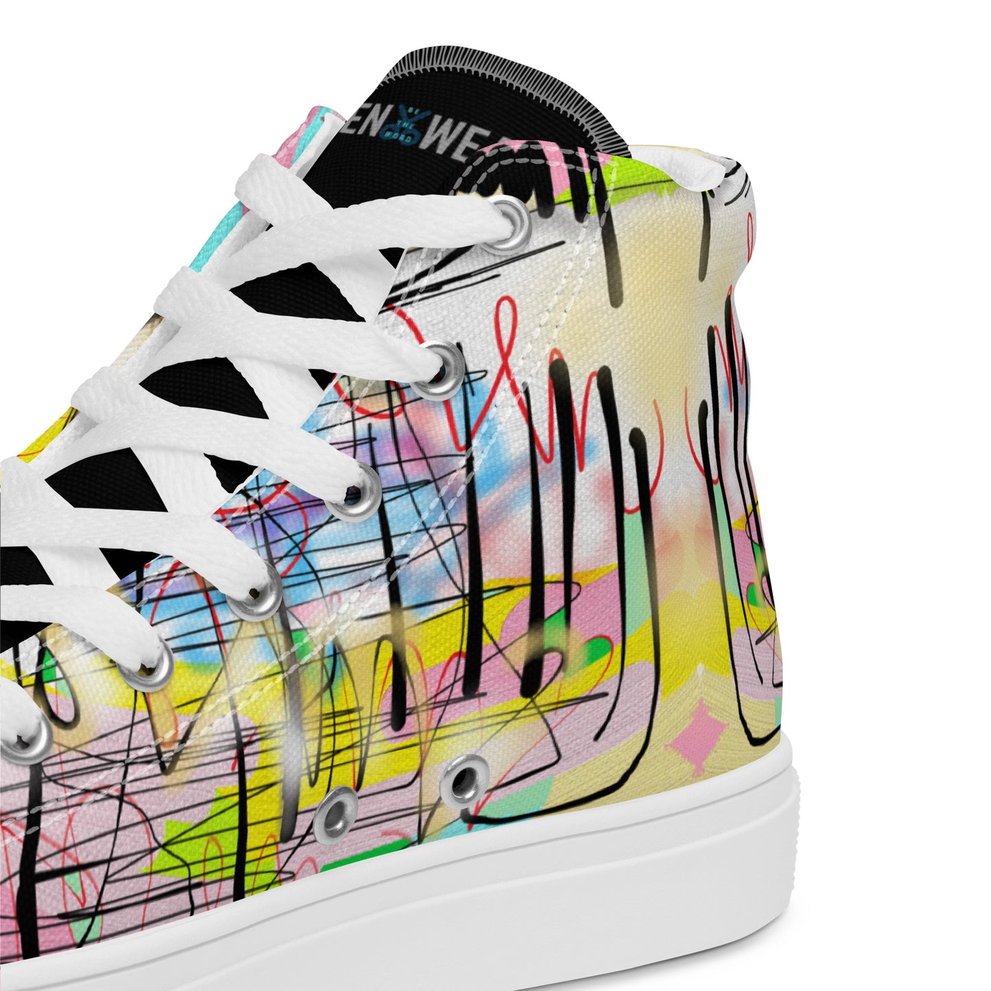 Graffiti Jesus Designer Men’s high top canvas shoes