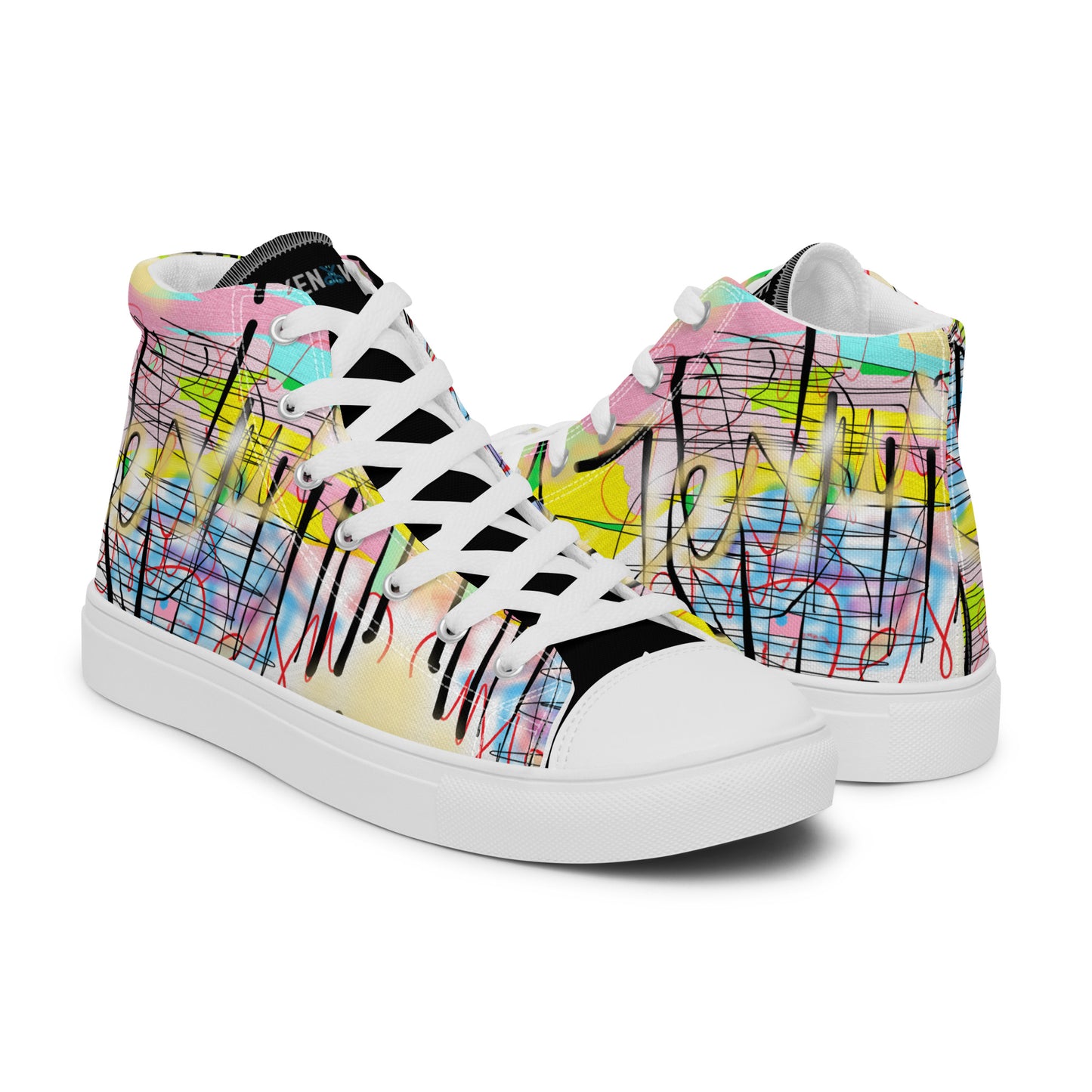 Graffiti Jesus Designer Men’s high top canvas shoes