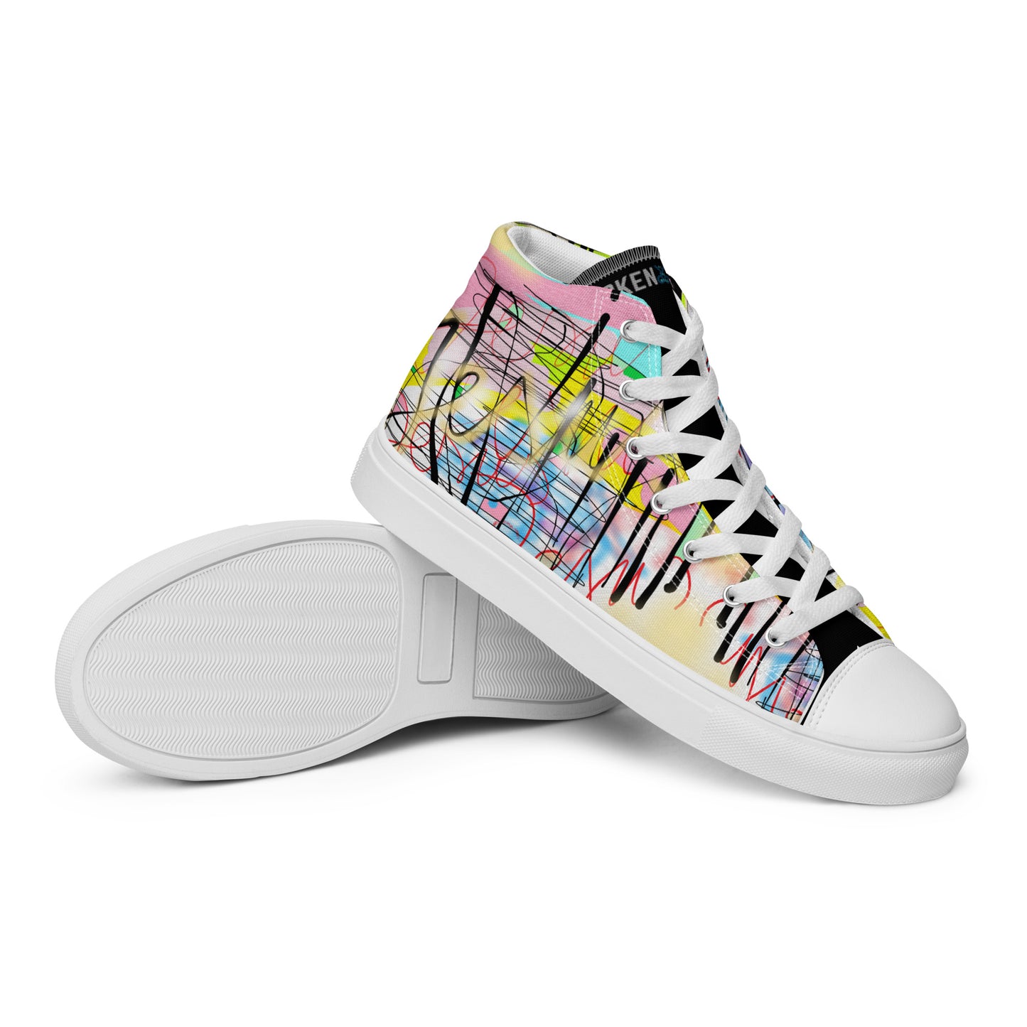 Graffiti Jesus Designer Men’s high top canvas shoes