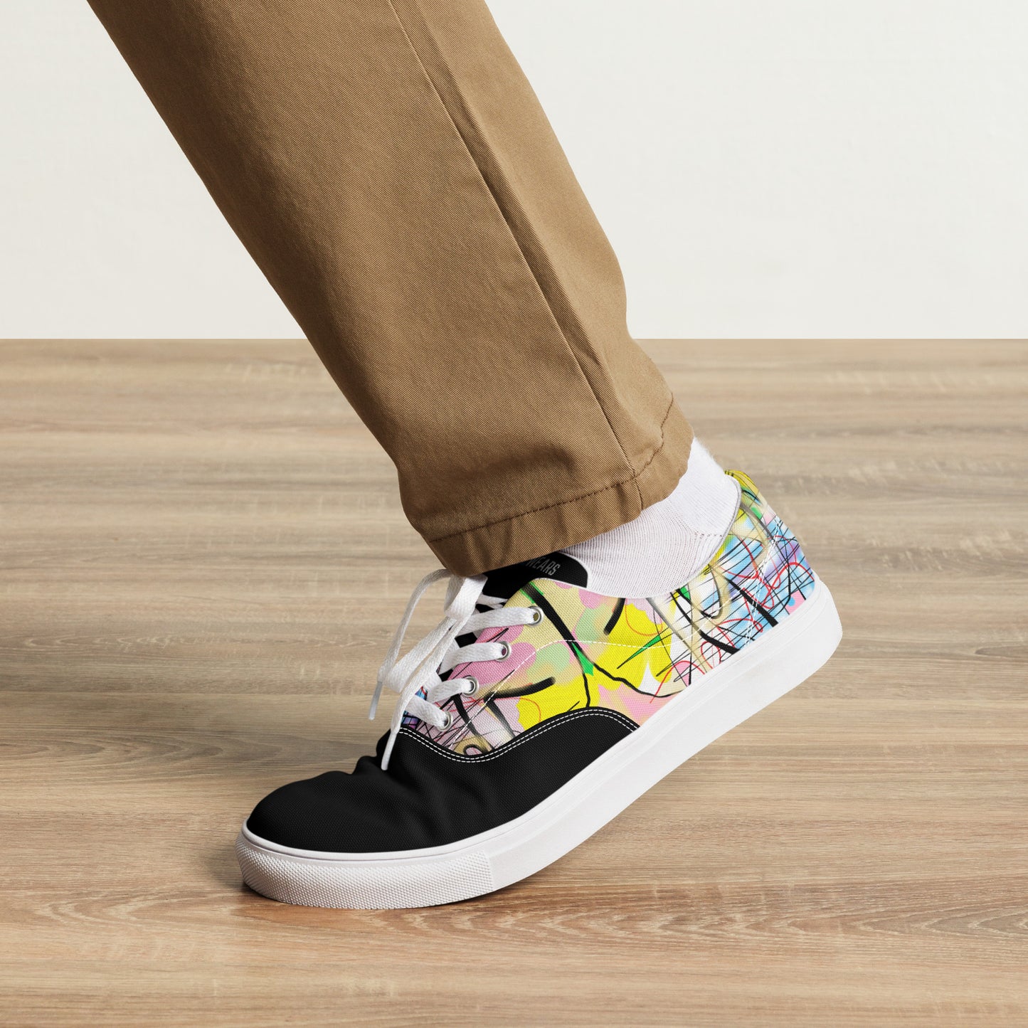 Graffiti Jesus (in Black) Men’s lace-up canvas sneakers shoes