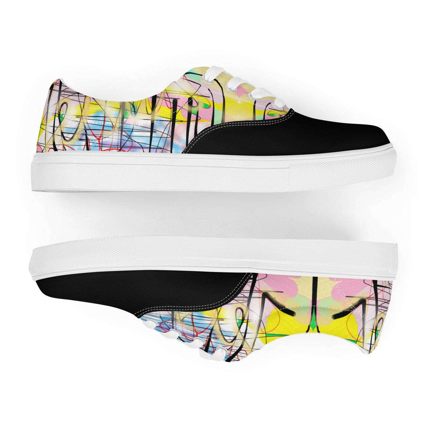 Graffiti Jesus (in Black) Men’s lace-up canvas sneakers shoes