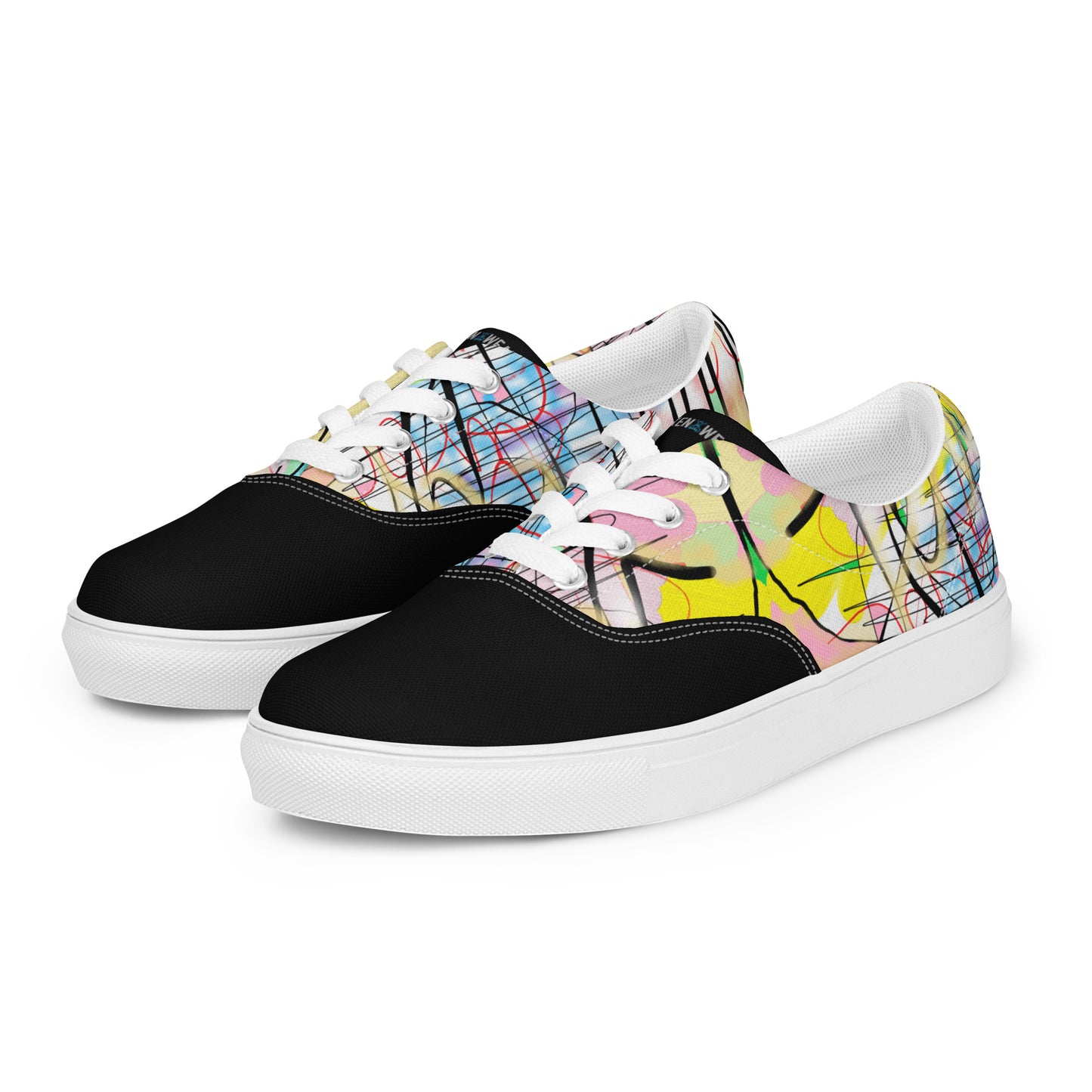 Graffiti Jesus (in Black) Men’s lace-up canvas sneakers shoes