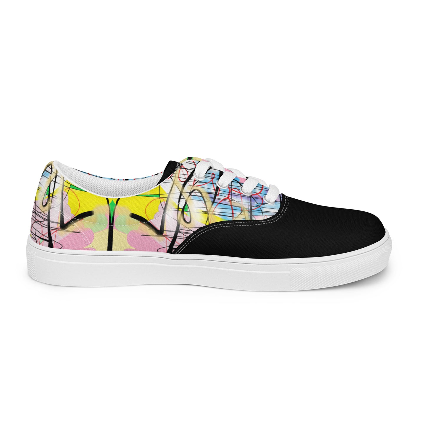 Graffiti Jesus (in Black) Men’s lace-up canvas sneakers shoes