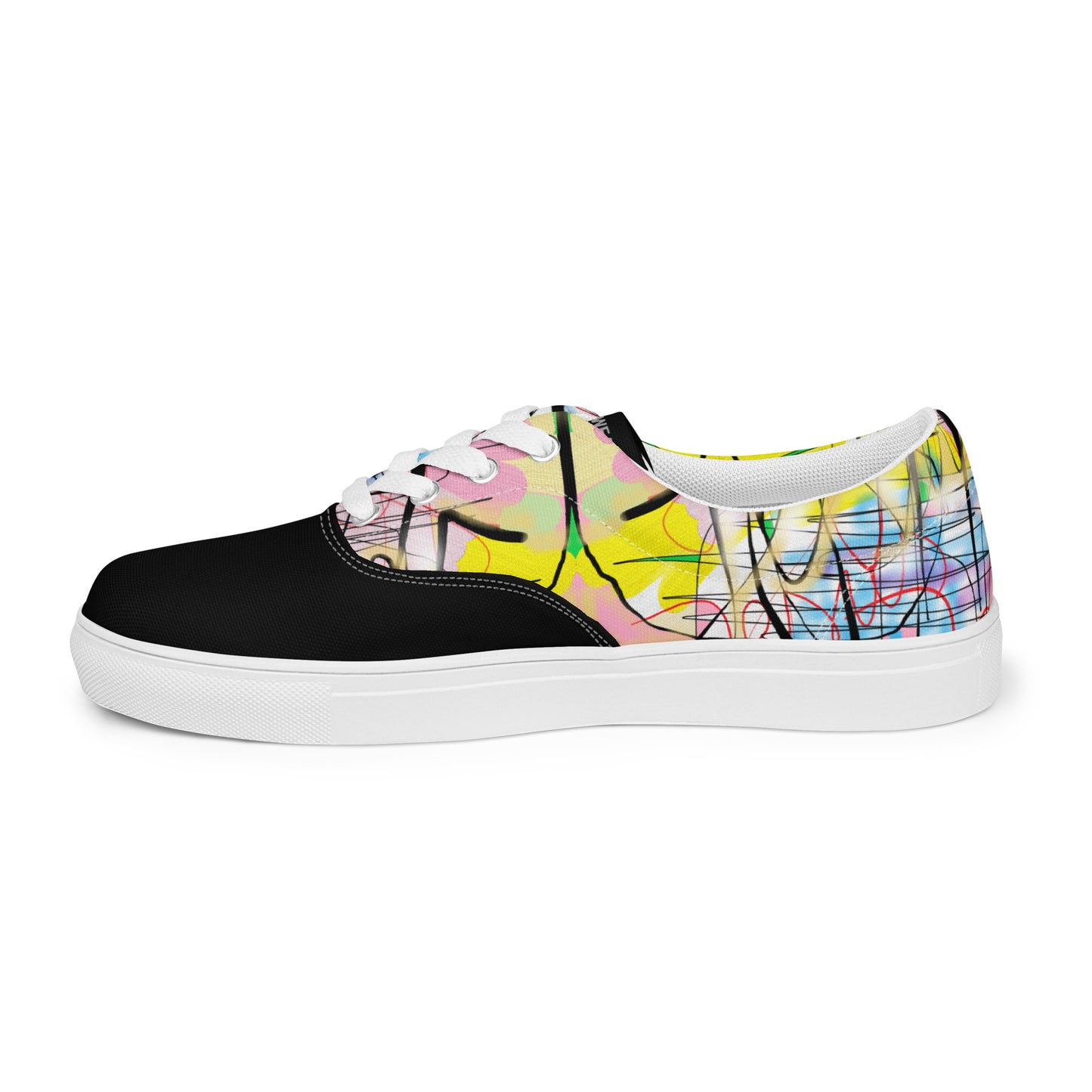 Graffiti Jesus (in Black) Men’s lace-up canvas sneakers shoes