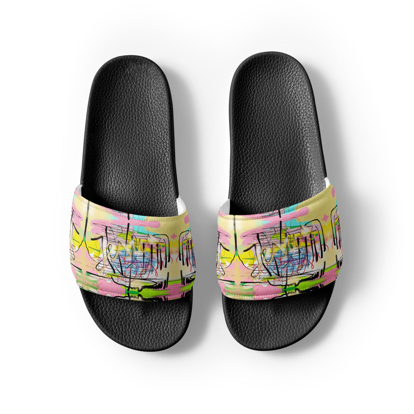 Men’s Designer slides shoes - Graffiti Jesus Style