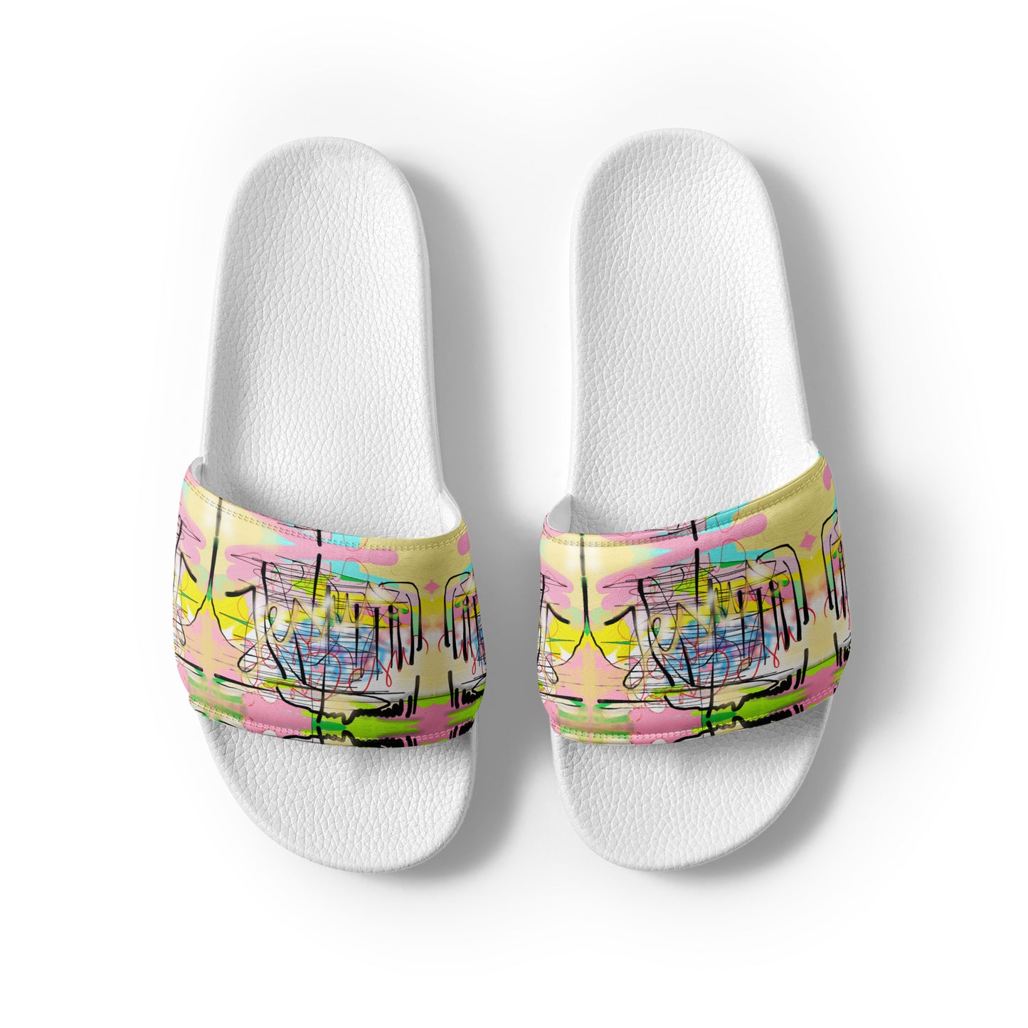 Men’s Designer slides shoes - Graffiti Jesus Style