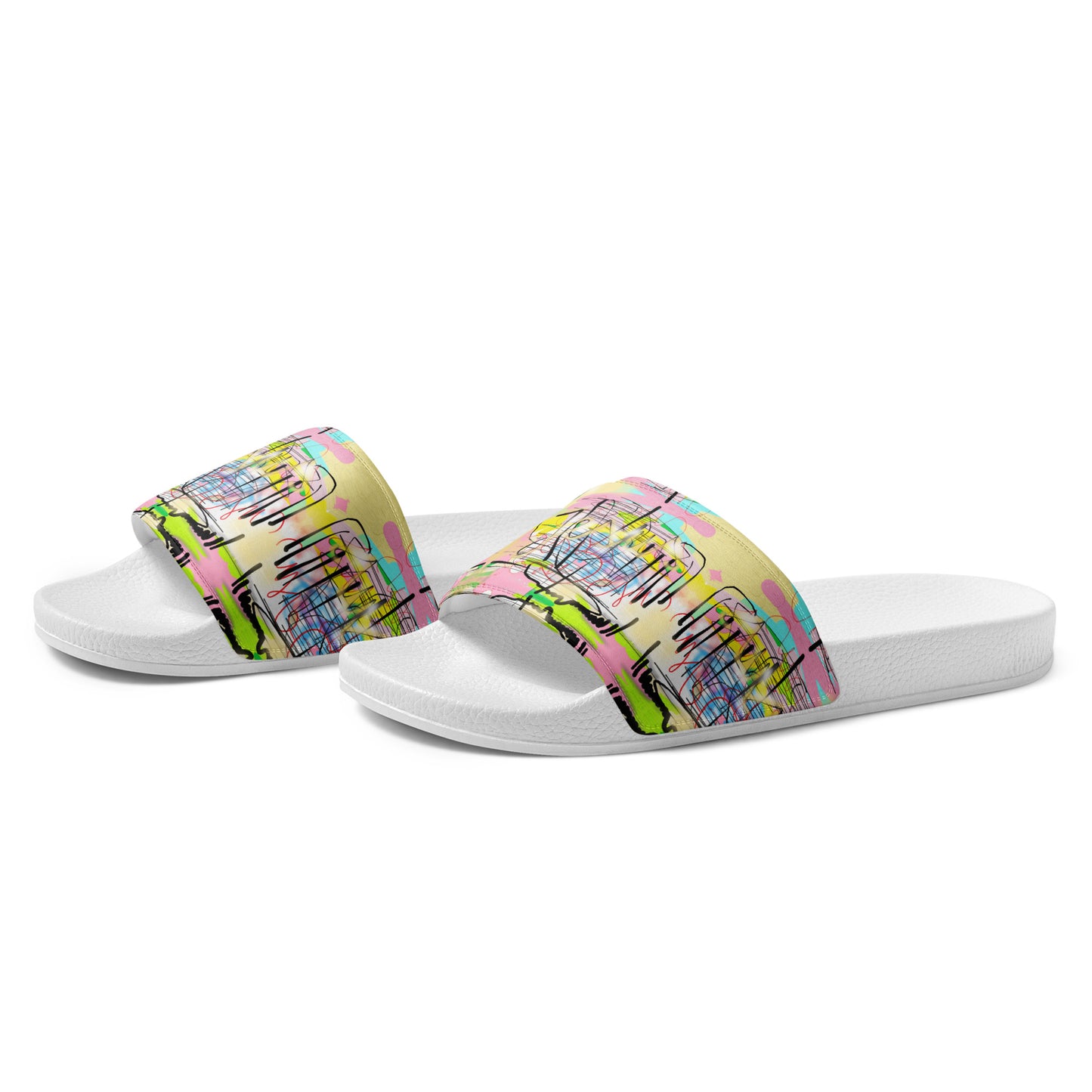 Men’s Designer slides shoes - Graffiti Jesus Style