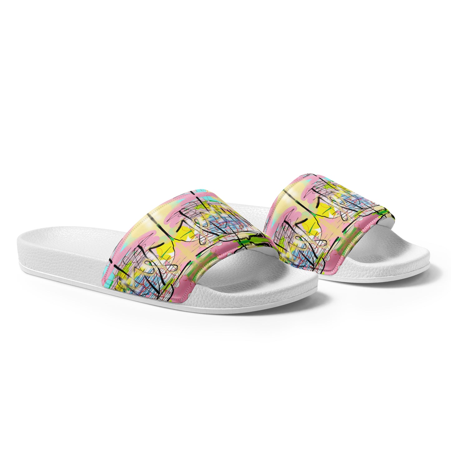 Men’s Designer slides shoes - Graffiti Jesus Style