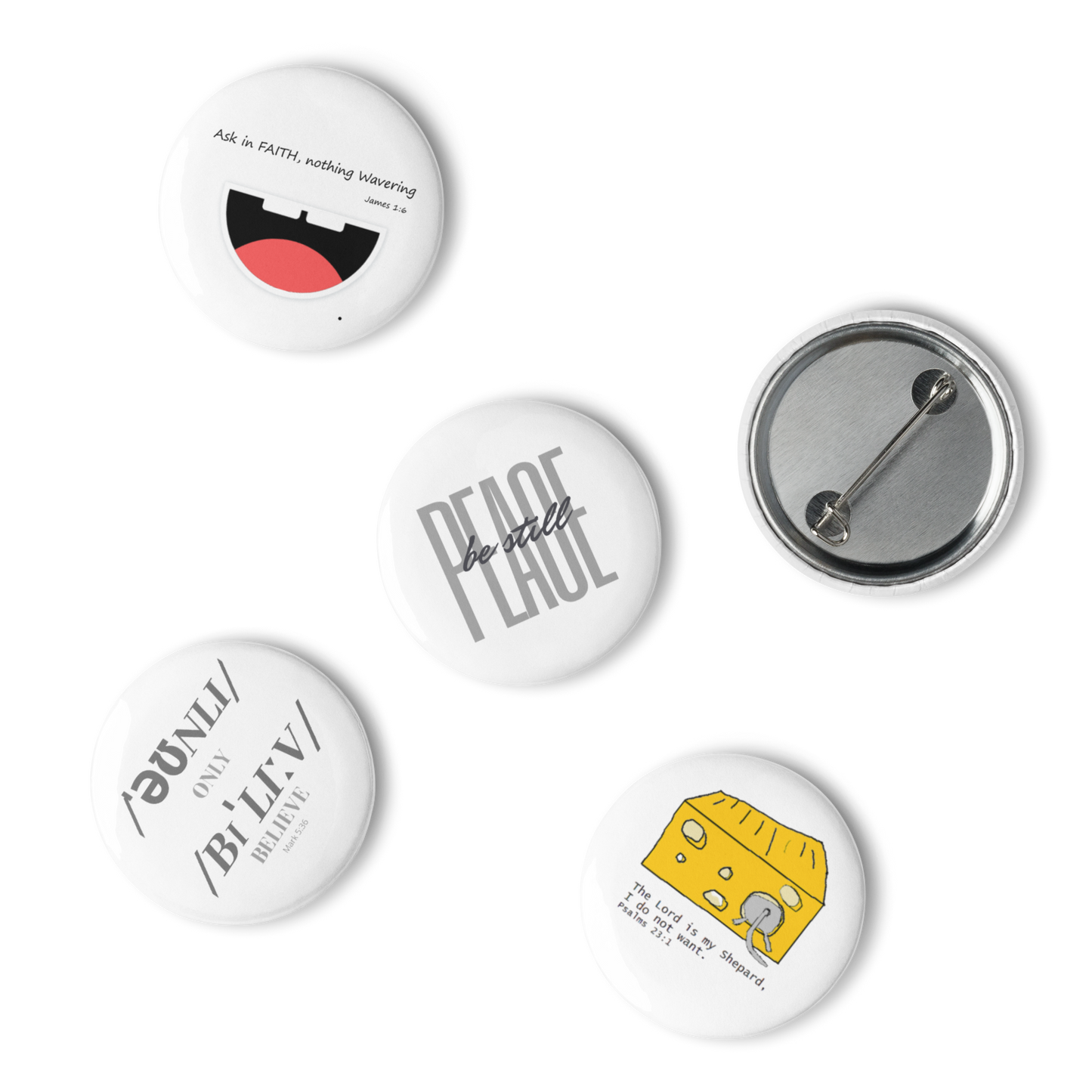 Set of 5 pin buttons - Gift Set