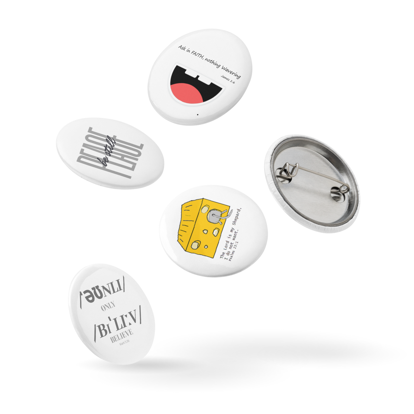 Set of 5 pin buttons - Gift Set