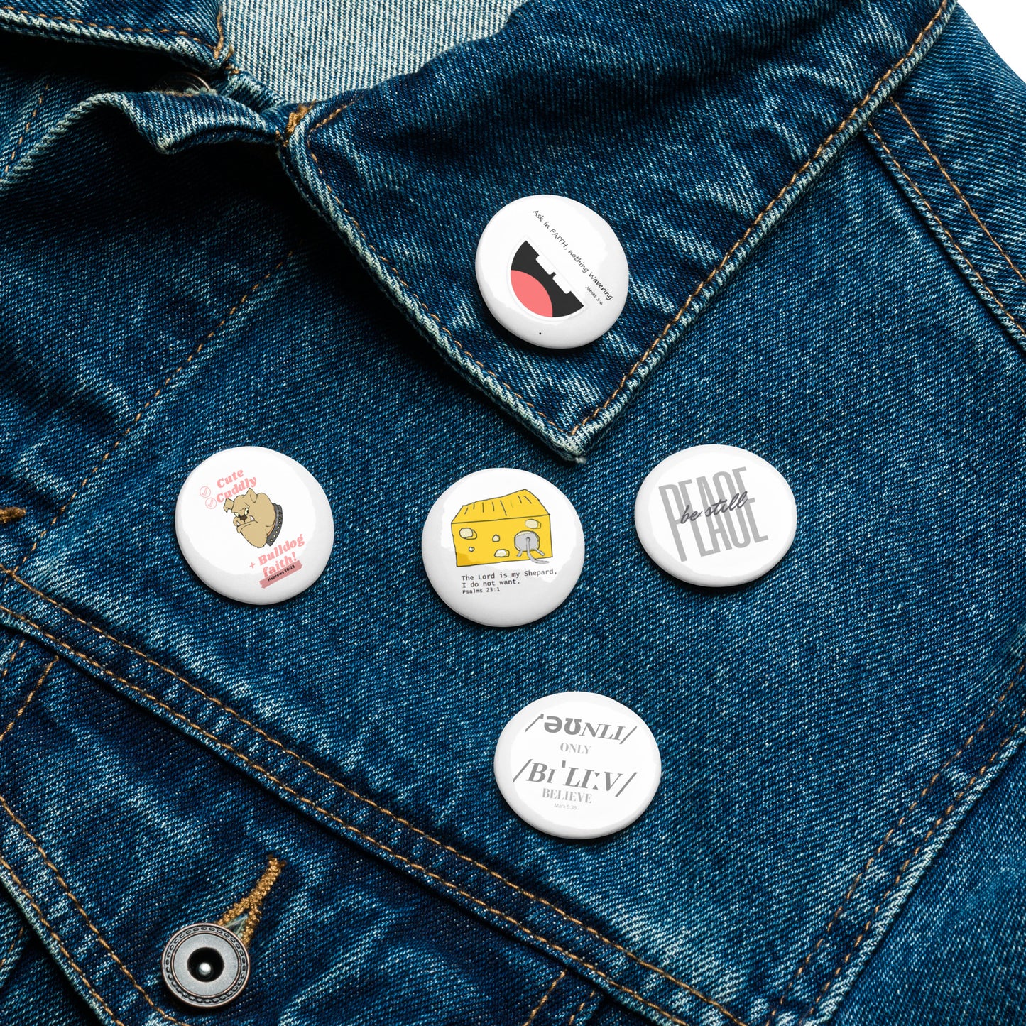 Set of 5 pin buttons - Gift Set