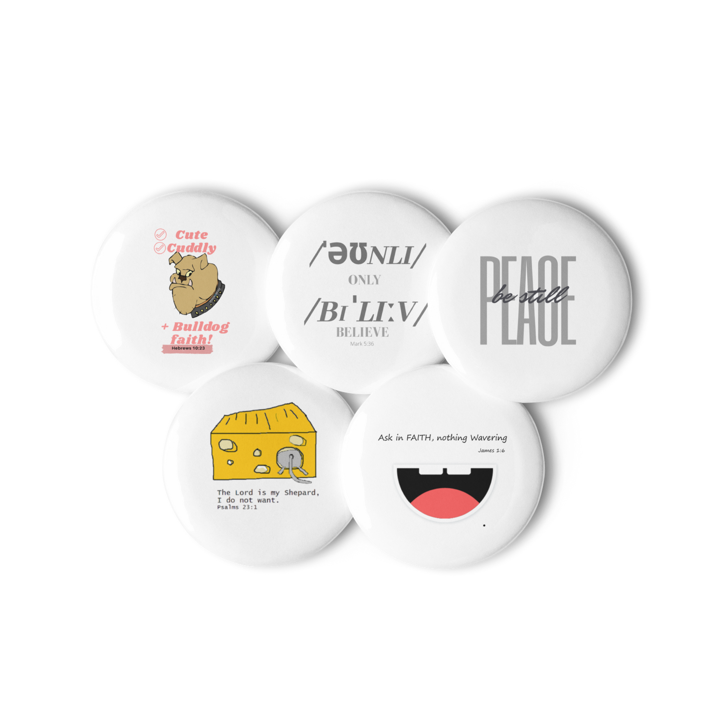 Set of 5 pin buttons - Gift Set