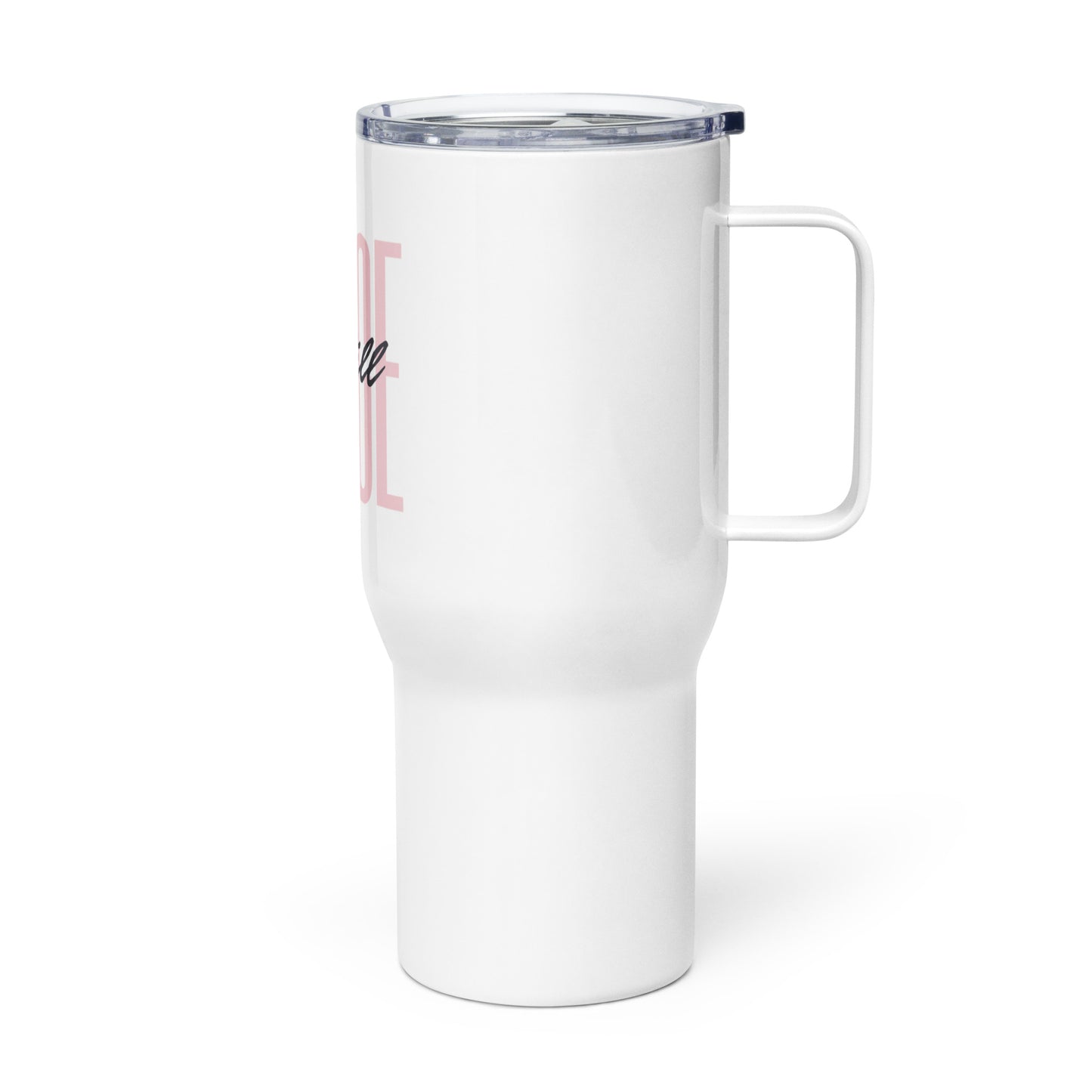 Peace Be Still (Pink) - Travel mug with a handle