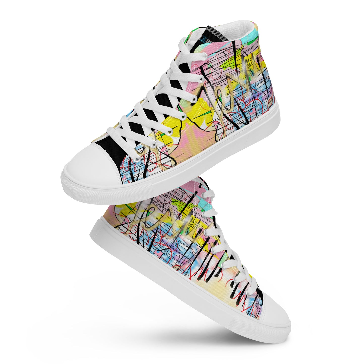 Graffiti Jesus Designer Women’s high top canvas shoes