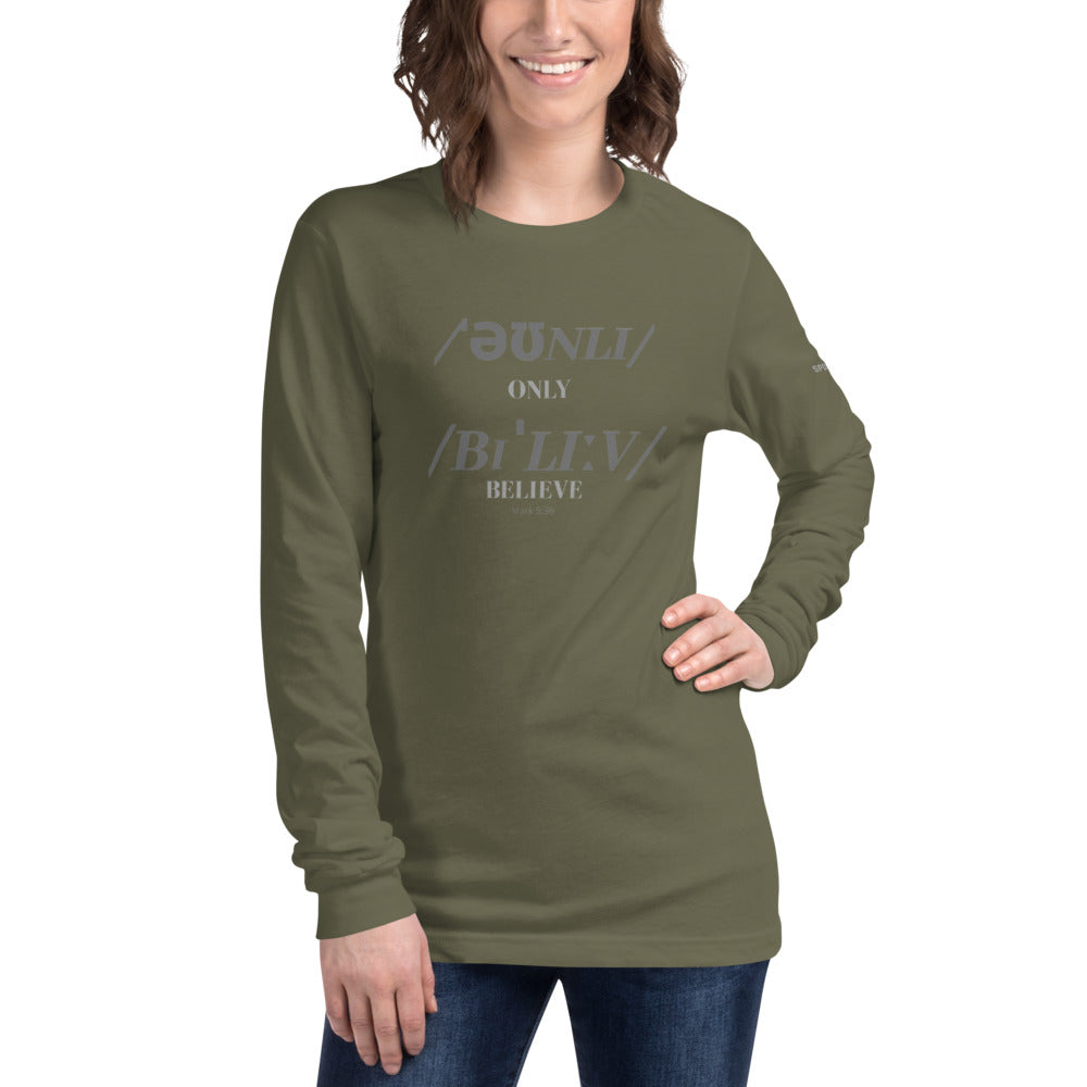 Only Believe Phonetics - Women's Long Sleeve Tee