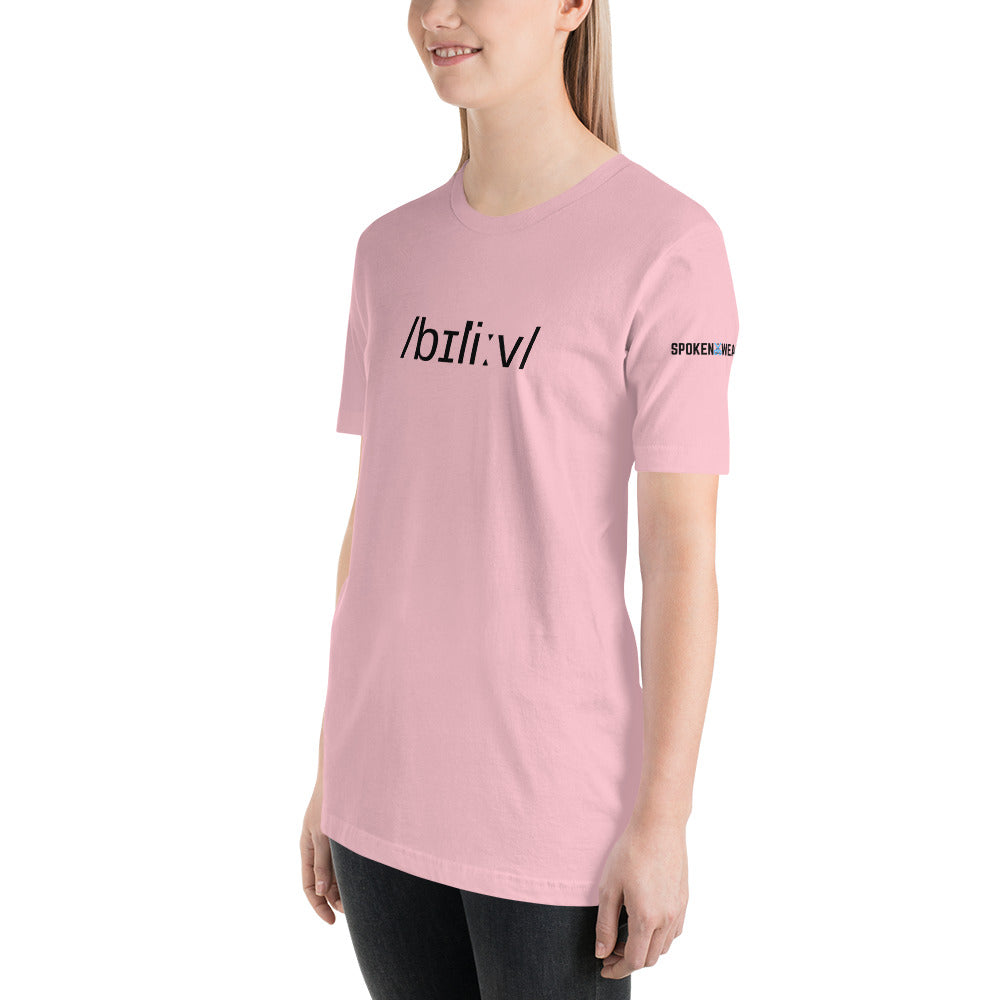 Phonetics BELIEVE - Short-Sleeve Women's Crew Neck T-Shirt