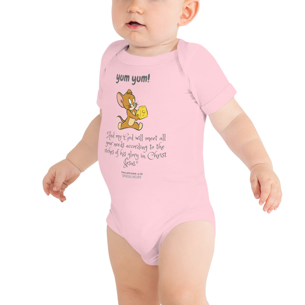 Yum yum - The Lord supplies - NEEDS MET BABY Bodysuit t-shirt