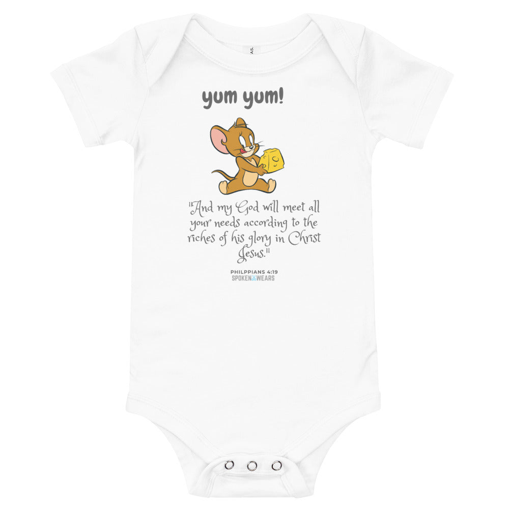 Yum yum - The Lord supplies - NEEDS MET BABY Bodysuit t-shirt