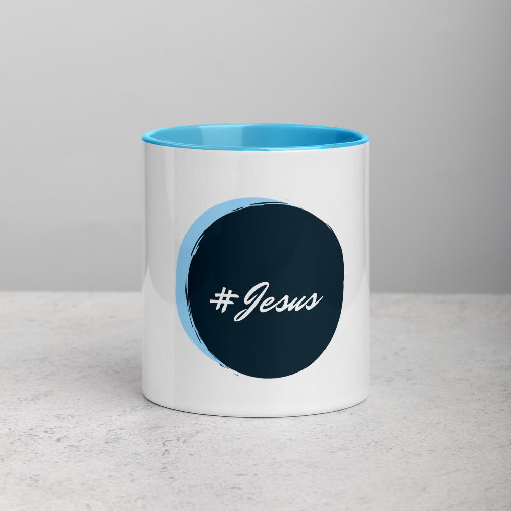 JESUS - Gift Mug with Color Inside - blue