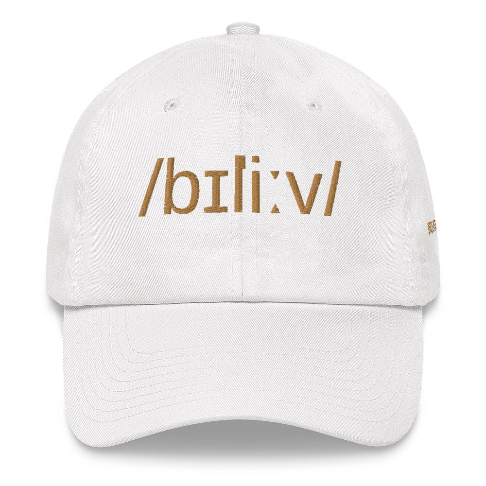 PHONETICS - BELIEVE - Hat in gold print