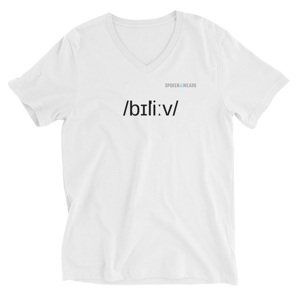 Phonetics Believe - Short Sleeve V-Neck T-Shirt