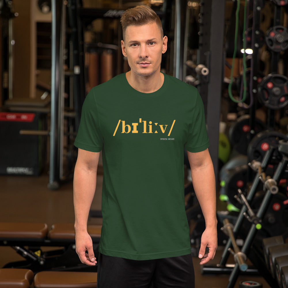 BELIEVE - Phonetics Gold print Short-Sleeve Men's T-Shirt