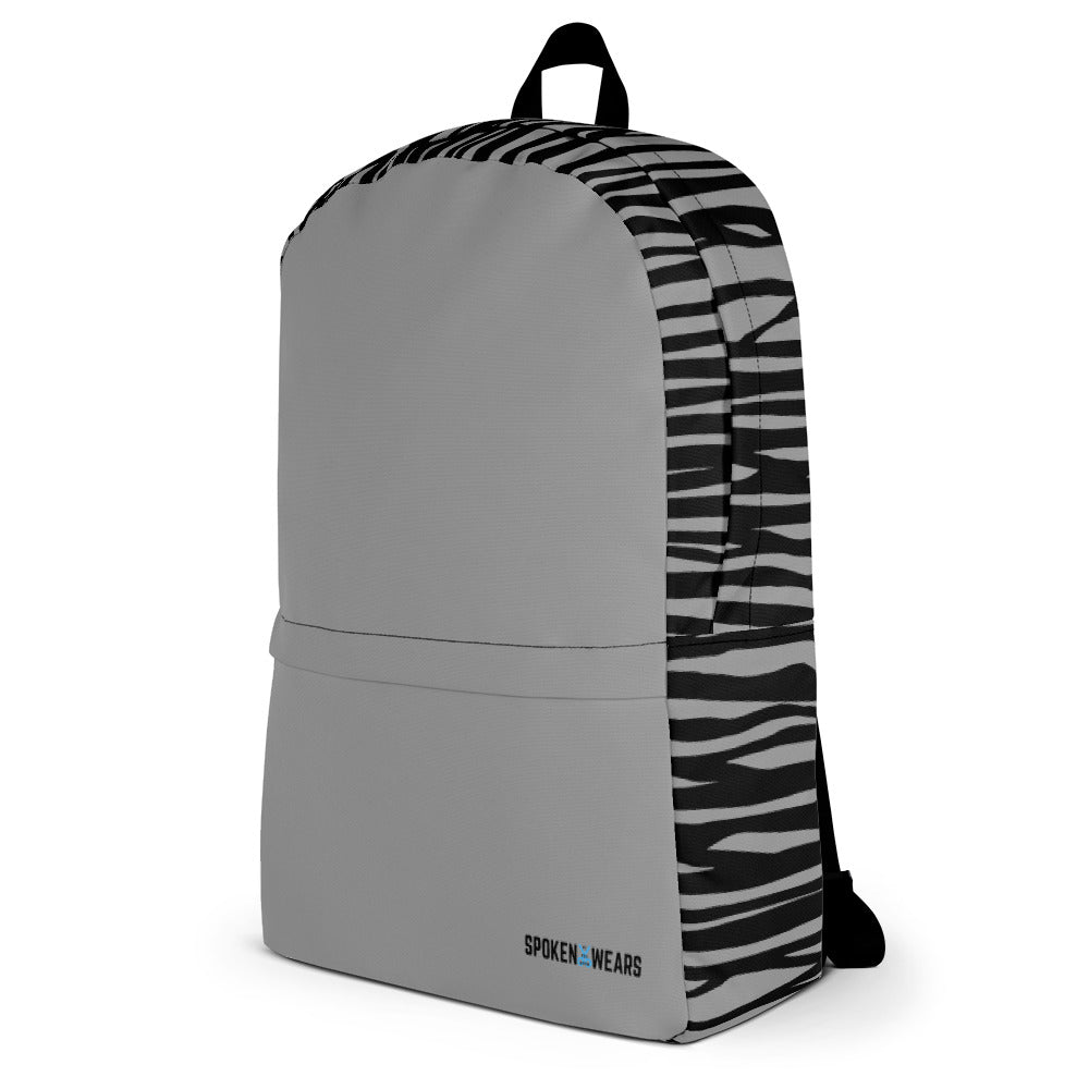 Backpack with Message Inside- Zebra Grey  - Arise and Shine