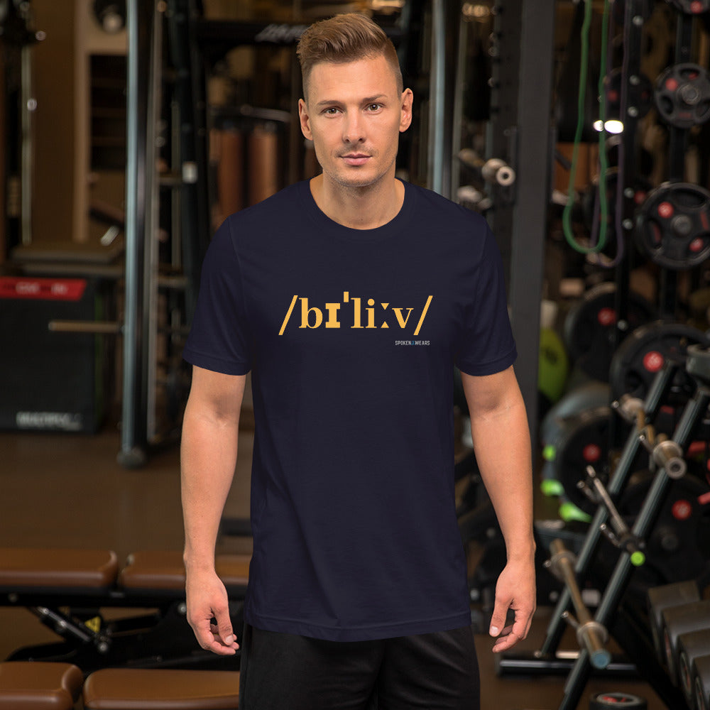 BELIEVE - Phonetics Gold print Short-Sleeve Men's T-Shirt