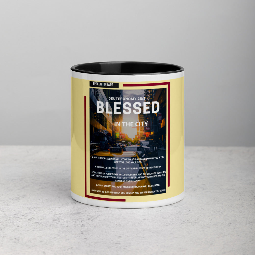 Gift Mug - Blessed in the City - with Color Inside