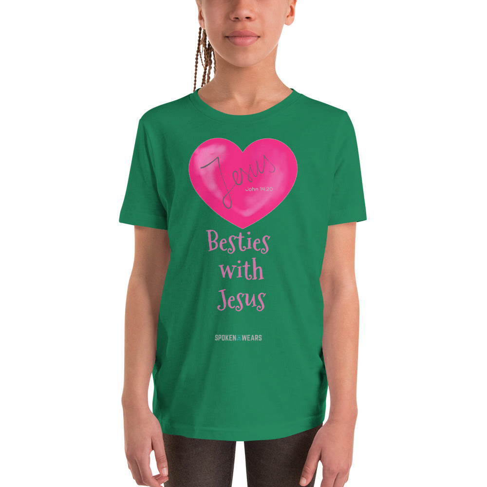 Heart Besties with Jesus - Youth Short Sleeve T-Shirt